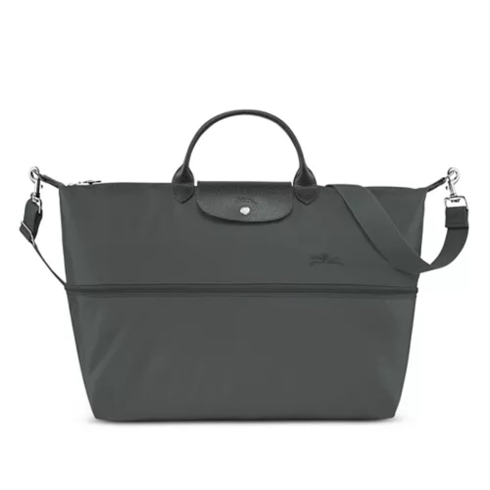 Longchamp Le Pliage Green Expandable Travel Duffel Nylon Weekender